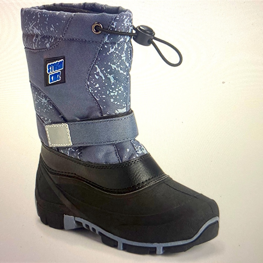 Storm Kidz Cold Weather Snow Boot Gray Print Size 10